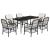 Set mobilier de grădină cu perne, 7 piese, negru, poliratan GartenMobel Dekor