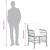 Set bistro cu perne, 3 piese, negru, poliratan GartenMobel Dekor