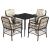 Set mobilier de grădină, 5 piese, cu perne, maro, poliratan GartenMobel Dekor