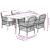 Set mobilier de grădină, 5 piese, cu perne, maro, poliratan GartenMobel Dekor