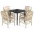 Set mobilier de grădină cu perne, 5 piese, bej, poliratan GartenMobel Dekor