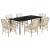 Set de masă pentru grădină, 7 piese, cu perne, bej, poliratan GartenMobel Dekor