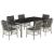 Set mobilier de grădină cu perne, 7 piese gri deschis poliratan GartenMobel Dekor