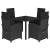 Set mobilier de grădină cu perne, 5 piese, negru, poliratan GartenMobel Dekor