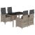 Set mobilier de grădină cu perne, 5 piese, gri, poliratan GartenMobel Dekor
