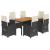 Set mobilier de grădină cu perne, 7 piese, negru, poliratan GartenMobel Dekor