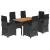 Set mobilier de grădină cu perne, 7 piese, negru, poliratan GartenMobel Dekor