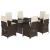 Set mobilier de grădină cu perne, 7 piese, maro, poliratan GartenMobel Dekor