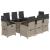 Set mobilier grădină cu perne, 9 piese, gri deschis, poliratan GartenMobel Dekor