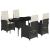 Set mobilier de grădină cu perne, 5 piese, negru, poliratan GartenMobel Dekor