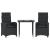 Set mobilier de grădină cu perne, 3 piese, negru, poliratan GartenMobel Dekor