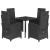 Set mobilier de grădină cu perne, 5 piese, negru, poliratan GartenMobel Dekor