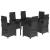 Set mobilier de grădină cu perne, 7 piese, negru, poliratan GartenMobel Dekor
