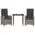 Set mobilier de grădină cu perne, 3 piese, gri, poliratan GartenMobel Dekor