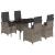 Set mobilier de grădină cu perne, 5 piese, gri, poliratan GartenMobel Dekor