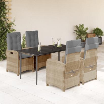 Set mobilier pentru grădină, 5 piese, cu perne, bej, poliratan GartenMobel Dekor