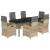 Set mobilier pentru grădină, 7 piese, cu perne, bej, poliratan GartenMobel Dekor