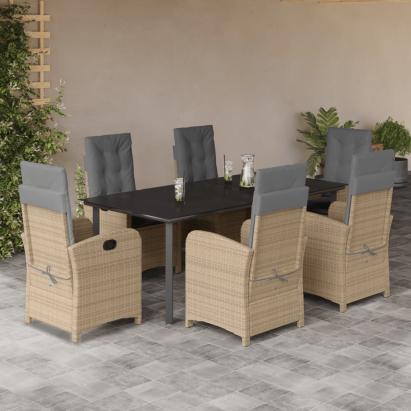 Set mobilier pentru grădină, 7 piese, cu perne, bej, poliratan GartenMobel Dekor