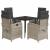 Set mobilier de grădină cu perne, 5 piese gri deschis poliratan GartenMobel Dekor
