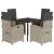 Set mobilier de grădină cu perne, 5 piese gri deschis poliratan GartenMobel Dekor