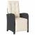Set bistro cu perne, 3 piese, negru, poliratan GartenMobel Dekor