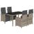 Set mobilier de grădină cu perne, 5 piese, gri, poliratan GartenMobel Dekor