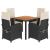 Set mobilier de grădină cu perne, 5 piese, negru, poliratan GartenMobel Dekor