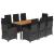 Set mobilier de grădină cu perne, 9 piese, negru, poliratan GartenMobel Dekor
