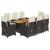 Set mobilier de grădină cu perne, 9 piese, negru, poliratan GartenMobel Dekor