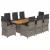 Set mobilier grădină cu perne, 9 piese, gri, poliratan GartenMobel Dekor