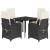 Set mobilier de grădină cu perne, 5 piese, negru, poliratan GartenMobel Dekor