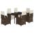 Set mobilier de grădină cu perne, 7 piese, maro, poliratan GartenMobel Dekor