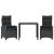 Set mobilier de grădină cu perne, 3 piese, negru, poliratan GartenMobel Dekor