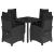 Set mobilier de grădină cu perne, 5 piese, negru, poliratan GartenMobel Dekor