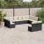 Set canapele de grădină, 12 piese, cu perne, negru, poliratan GartenMobel Dekor