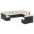 Set canapele de grădină, 12 piese, cu perne, negru, poliratan GartenMobel Dekor