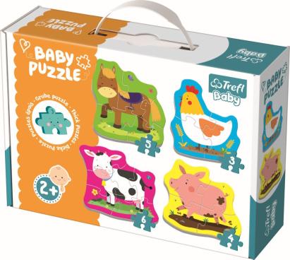 Puzzle Trefl Baby cu animale de la fermă, 18 piese, 2+ ani