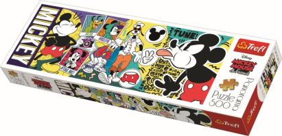 Puzzle panorama Trefl 500 piese cu Mickey Mouse legendar, multicolor