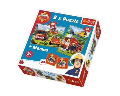 Puzzle Trefl 2in1 + Memo Pompierii în Acțiune pentru copii 3+