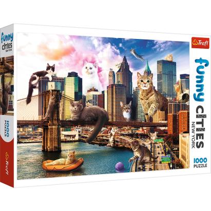 Puzzle Trefl 1000 piese Pisicuțe la New York, multicolor, 12+ ani
