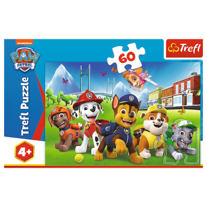 Puzzle Trefl 60 piese Patrula Catelusilor, Cateii in iarba