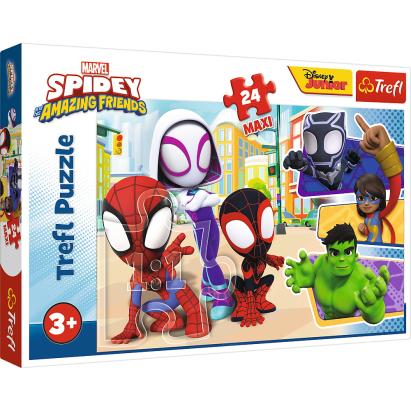 Puzzle Trefl 24 piese maxi cu Spidey si Prietenii Lui Extraordinari