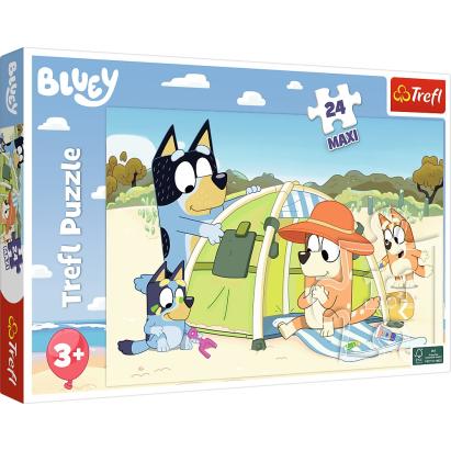 Puzzle Bluey Trefl 24 piese maxi, Ziua cea bună, pentru copii 3+