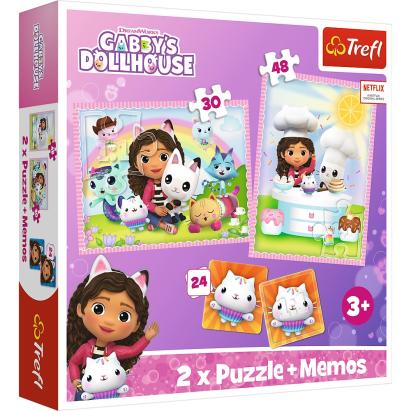 Puzzle Trefl 2in1 + Memo Gabby’s Dollhouse, Gabi și prietenii ei