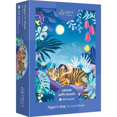 Puzzle Trefl Prime UFT Velvet Soft Touch 500 piese Tiger's Nap