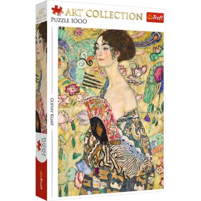 Puzzle Trefl 1000 piese Gustav Klimt Doamna cu Evantai Art Collection