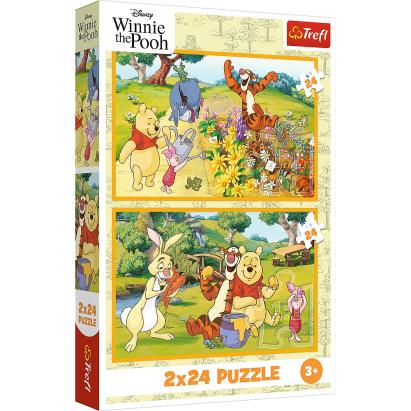 Puzzle Trefl 2x24 piese Disney Winnie the Pooh, Zi de joaca