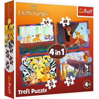Puzzle 4 în 1 Trefl Disney Regele Leu pentru copii 4+ ani
