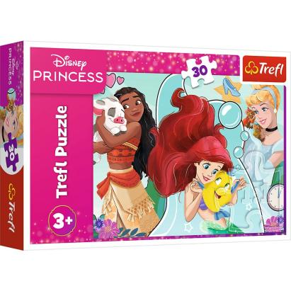 Puzzle Trefl Disney Princess, 30 piese, Printese frumoase si curajoase, 3+ ani