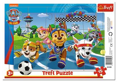 Puzzle Trefl cu 15 piese și cadru, Patrula Cățelușilor, 3+ ani